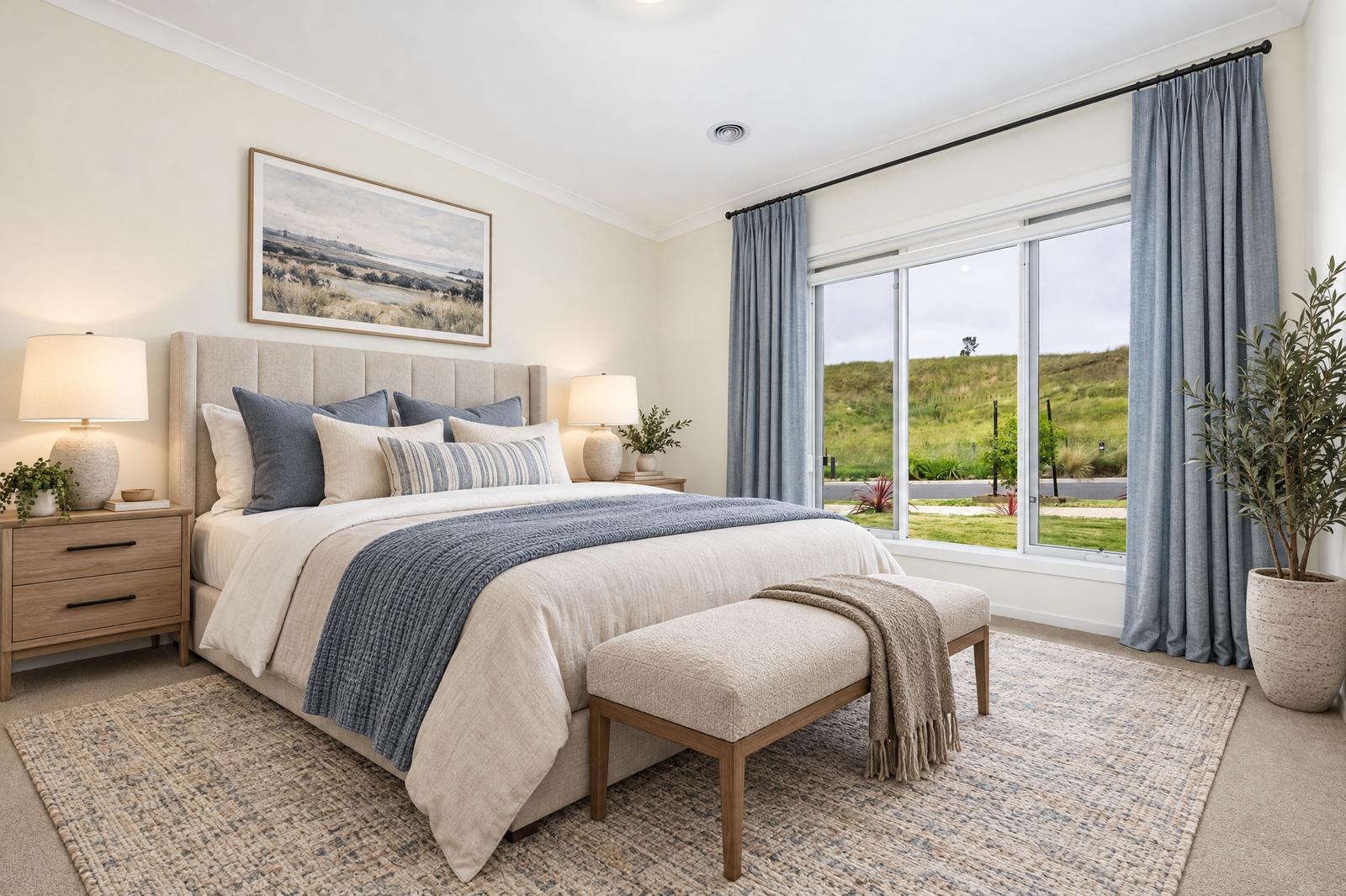 The same bedroom, virtually staged